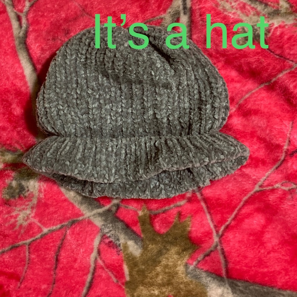 Gray Fuzzy Hat